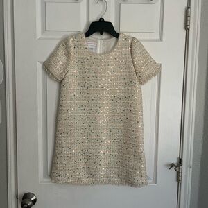 Elegant Cream and Gold Kids Dress
